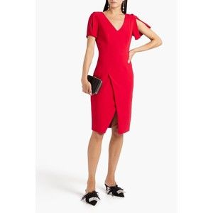 NEW Black Halo Valor Wrap-Detail Red Sheath Dress Size 2 $375